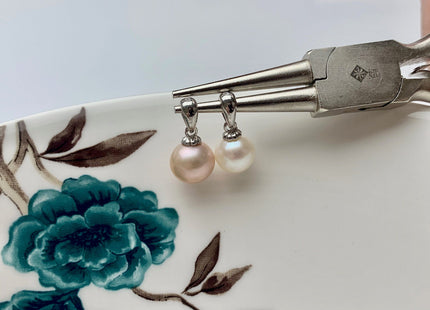 One Piece 925 Sterling Silver/Gold Pendant Setting Findings For Half Drilled Pearls Simple Oval Design Sterling Silver Pendant #10054-A