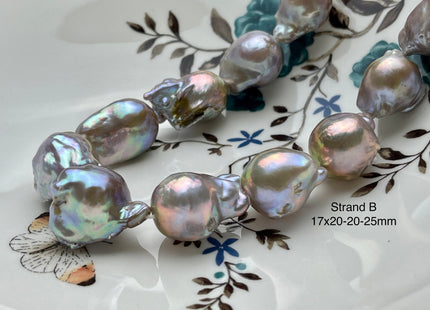 One-Of-A-Kind 18x23-20x28 mm AAA Very Rare HUGE Baroque Freshwater Pearl Bead Genuine Natural Seaweed Mauve Pink Baroque Pearls #P1921