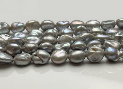 9-10x11-12 mm AA Gray Color Keshi Rice Nugget Freshwater Pearl Beads Very Rare Genuine Freshwater Silver Gray Keshi Nugget Pearls #P1777
