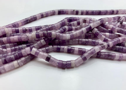 2x4mm Natural Multi Purple Color Lepidolite Heishi Rondelle Shape Genuine Lepidolite Discs Gemstone Loose Beads 15.5 Inches Strand #3807