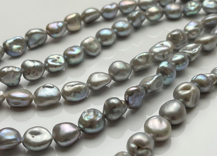 9-10x11-12 mm AA Gray Color Keshi Rice Nugget Freshwater Pearl Beads Very Rare Genuine Freshwater Silver Gray Keshi Nugget Pearls #P1777