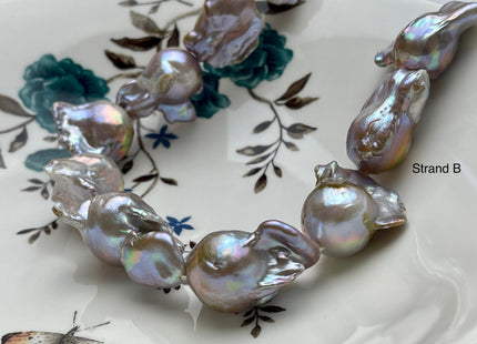 One-Of-A-Kind 18x23-22x30 mm AAA Very Rare HUGE Baroque Freshwater Pearl Bead Genuine Natural Seaweed Mauve Champagne Baroque Pearls #P1920