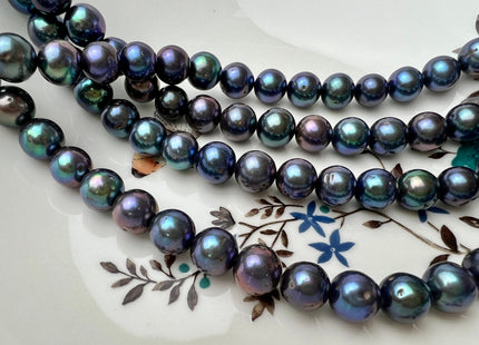 10-11 mm AAA Peacock Color Near Round Freshwater Pearl Beads Genuine High Luster Peacock Potato Freshwater Pearls #1689