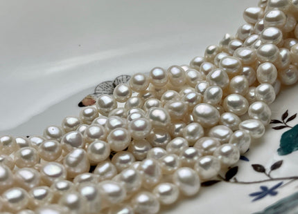 8 mm AAAA High Quality Potato Nugget Freshwater Pearl Beads Natural White High Luster And Smooth Genuine Freshwater Pearls 50 Beads #P1909
