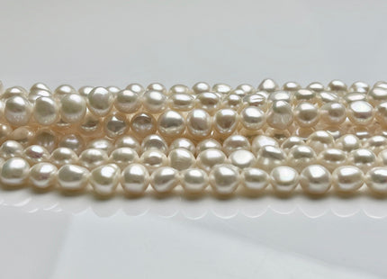 8 mm AAAA High Quality Potato Nugget Freshwater Pearl Beads Natural White High Luster And Smooth Genuine Freshwater Pearls 50 Beads #P1909