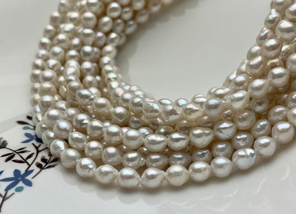 5-6x7mm Natural White Freshwater TearDrop Pearl Bead Genuine Natural White Freshwater Small Baroque Pearl 60 Pieces #P1318