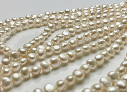 8 mm AAAA High Quality Potato Nugget Freshwater Pearl Beads Natural White High Luster And Smooth Genuine Freshwater Pearls 50 Beads #P1909