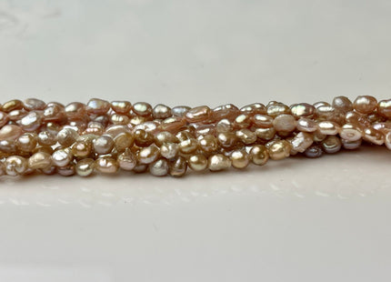 4 mm Natural Mauve Pink Potato Nugget Freshwater Pearl Beads Genuine Freshwater Pearls Tiny Mauve Nugget Cultured Seed Pearl Beads #P2314
