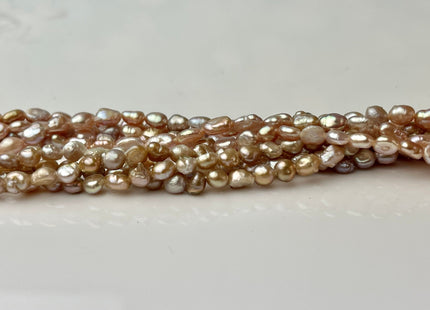 4 mm Natural Mauve Pink Potato Nugget Freshwater Pearl Beads Genuine Freshwater Pearls Tiny Mauve Nugget Cultured Seed Pearl Beads #P2314