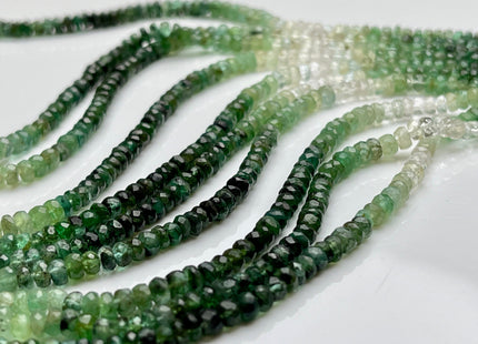 3mm 4mm Natural Shaded Emerald Gemstone Beads Faceted Rondelle Shape Genuine Green Emerald Tiny Gemstone Bead 8 Or 16 Inches Strand #3838