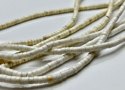 4 mm White Howlite Turquoise Heishi Rondelle Shape Howlite Turquoise Gemstones Loose Beads 15 Inches Strand #3844