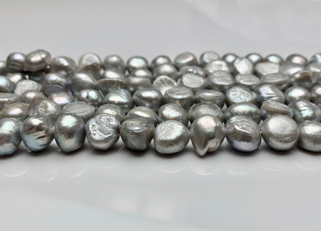 WHOLESALE 8mm 10-11mm Silver Gray Freshwater Pearl Nugget Beads Gray Color Freshwater Pearls Genuine Freshwater Nugget Pearls #293