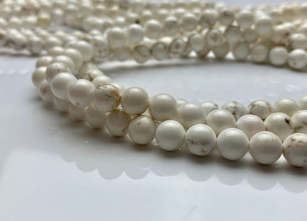 4mm 6mm 8mm 10mm Smooth Round Howlite Turquoise Gemstone Beads Genuine White Howlite Gemstone Loose Beads #2461