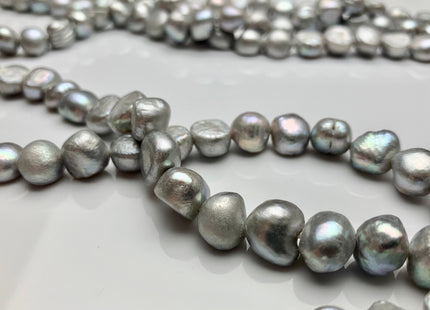 WHOLESALE 8mm 10-11mm Silver Gray Freshwater Pearl Nugget Beads Gray Color Freshwater Pearls Genuine Freshwater Nugget Pearls #293