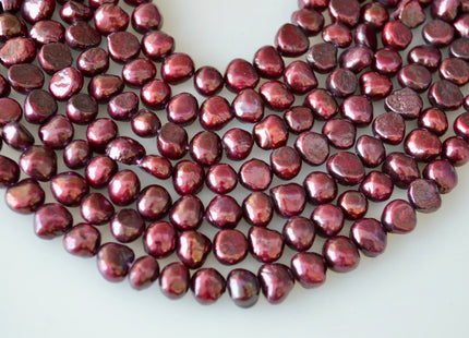 8-9mm Nugget Shape Burgundy Color Freshwater Pearl Beads Genuine Pearl #920