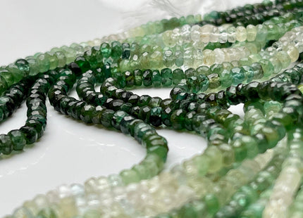 3mm 4mm Natural Shaded Emerald Gemstone Beads Faceted Rondelle Shape Genuine Green Emerald Tiny Gemstone Bead 8 Or 16 Inches Strand #3838