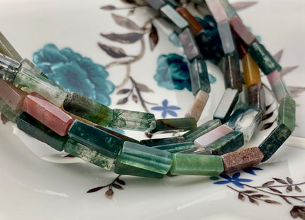 4-5x13 mm Cuboid Tube Shape Indian Multi Color Agate Gemstone Beads Indian Agate Loose Beads 15.5 Inches Strand #2967