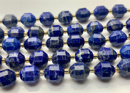 9x10mm AAA Half Strand Faceted Energy Prism Cut Lapis Gemstone Genuine Double Terminated Points Natural Blue Lapis Beads 16 Pieces #3609