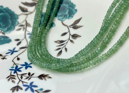 3.5-5 mm Natural Green Kyanite Gemstone Beads Faceted Rondelle Shape Genuine Green Kyanite Gemstone Beads 15 Inches Strand #4156