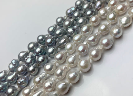 7x9-10 mm Natural White/Silver Gray AAA Baroque Freshwater Pearl Cultured Baroque Pearls Natural Edison Baroque Freshwater Pearls #1040