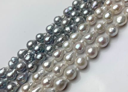 7x9-10 mm Natural White/Silver Gray AAA Baroque Freshwater Pearl Cultured Baroque Pearls Natural Edison Baroque Freshwater Pearls #1040