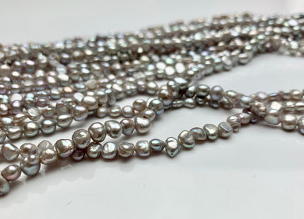 4-5 mm Gray Color Potato Nugget Freshwater Pearl Beads Genuine Freshwater Pearls Tiny Gray Nugget Cultured Seed Pearl Beads #1863