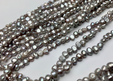 4-5 mm Gray Color Potato Nugget Freshwater Pearl Beads Genuine Freshwater Pearls Tiny Gray Nugget Cultured Seed Pearl Beads #1863