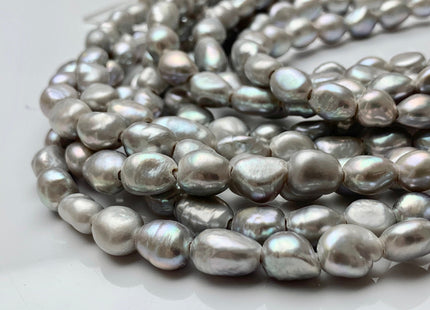7-8x9-10 mm AA Half / Full Strand Large Hole Rice Nugget Freshwater Pearls 2.0mm Hole Lustrous Large Hole Genuine Nugget Pearl Beads #188