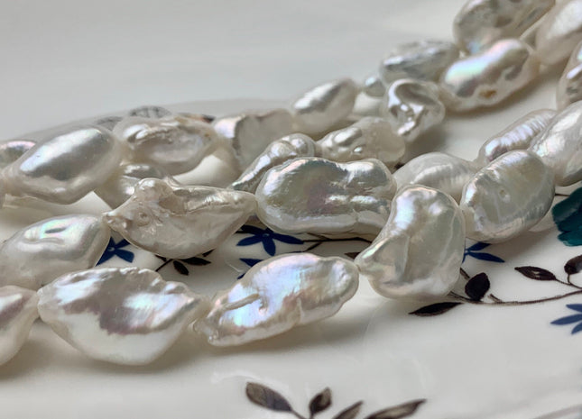 10-12x18 mm AAA Natural White Biwa Stick Freshwater Pearls Genuine Natural High Luster White Stick Pearls #1994