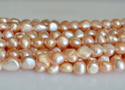 11-12 mm AAA Natural Pink Large Hole Freshwater Pearls 2.1 mm Hole, Natural Pink Nugget Pearl Genuine Natural Pink Nugget Beads #48