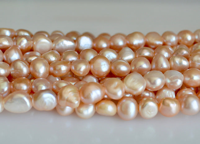 11-12 mm AAA Natural Pink Large Hole Freshwater Pearls 2.1 mm Hole, Natural Pink Nugget Pearl Genuine Natural Pink Nugget Beads #48