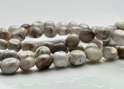 7-9x10-13 mm Natural Porcelain Jasper Gemstone Nugget Beads Genuine Gray and White Color Porcelain Jasper Nugget Gemstone Beads #3854