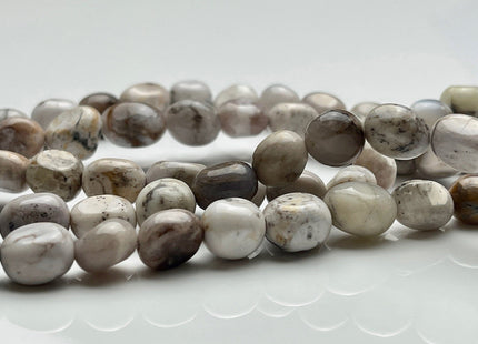 7-9x10-13 mm Natural Porcelain Jasper Gemstone Nugget Beads Genuine Gray and White Color Porcelain Jasper Nugget Gemstone Beads #3854
