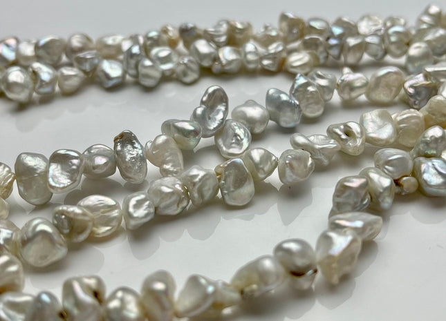 7-8x10 mm Natural White Keshi Freshwater Pearl Beads Rare Top Drilled Genuine Keishi Freshwater Pearls Grade C #P1558