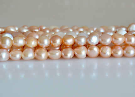 11-12 mm AAA Natural Pink Large Hole Freshwater Pearls 2.1 mm Hole, Natural Pink Nugget Pearl Genuine Natural Pink Nugget Beads #48