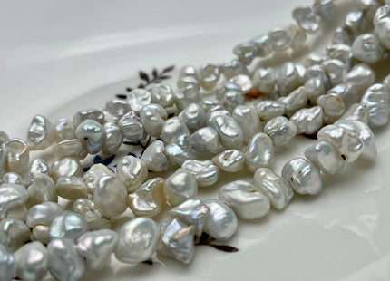 7-8x10 mm Natural White Keshi Freshwater Pearl Beads Rare Top Drilled Genuine Keishi Freshwater Pearls Grade C #P1558