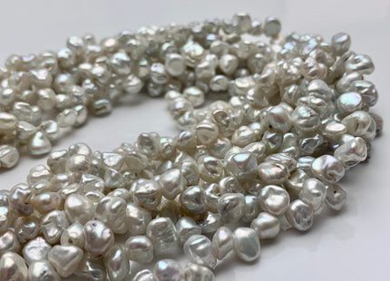 6-7x8 mm Natural White Keshi Freshwater Pearl Beads Top Drilled Keshi Pearls Genuine Freshwater Silver White Luster Keshi Pearls #P1169