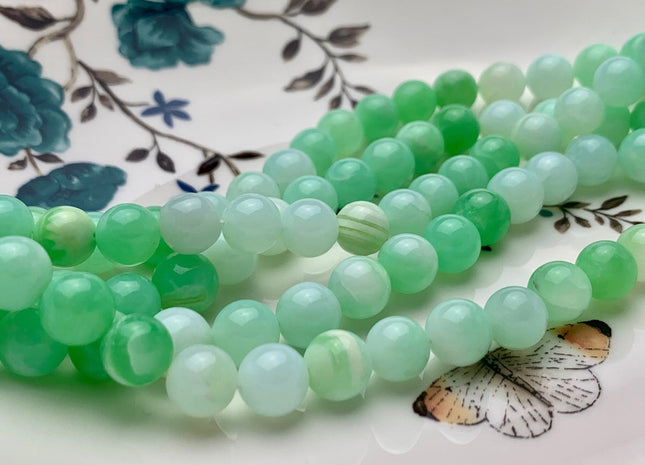 6mm 7mm 8mm 9mm AAA 100% All Natural Smooth Round Multi Green Opal Gemstone Beads Genuine Natural Peruvian Opal 8 Inches Strand #3188