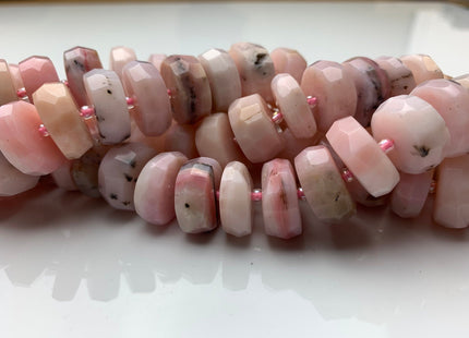 7-8x16 mm Faceted Rondelle Shape Natural Pink Opal Gemstone Genuine Quality Natural Color Pink Opal Gemstone #2260