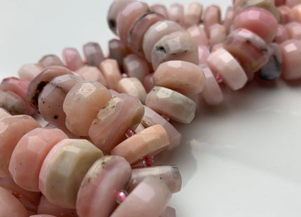 7-8x16 mm Faceted Rondelle Shape Natural Pink Opal Gemstone Genuine Quality Natural Color Pink Opal Gemstone #2260
