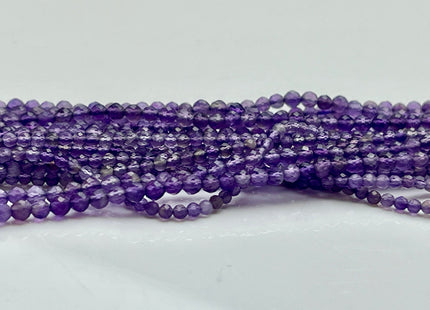 2mm 3mm Natural Color Amethyst Gemstone Beads Natural Purple Color Faceted Round Shape #2062
