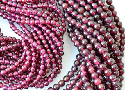 2mm 3mm 4mm AAA Natural Smooth Round Garnet Beads #2032