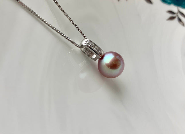 One Piece 925 Sterling Silver/Gold Pendant Setting Finding For Half Drilled Pearl Genuine Sterling Silver W/CZ Pendant DIY Jewelry #10036
