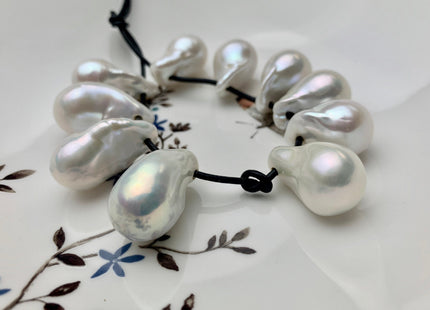 14-17x21-30 mm AAA Natural White Baroque Pearl Pendant Large Hole Top Drilled Baroque Pearl Genuine Very High Luster Top Quality Pearl #1102