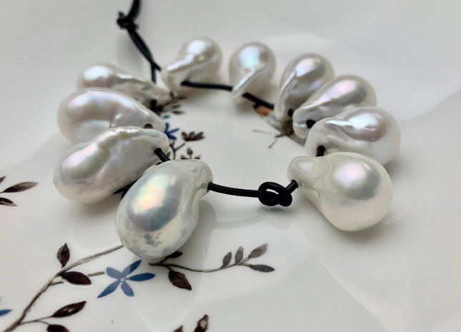 14-17x21-30 mm AAA Natural White Baroque Pearl Pendant Large Hole Top Drilled Baroque Pearl Genuine Very High Luster Top Quality Pearl #1102