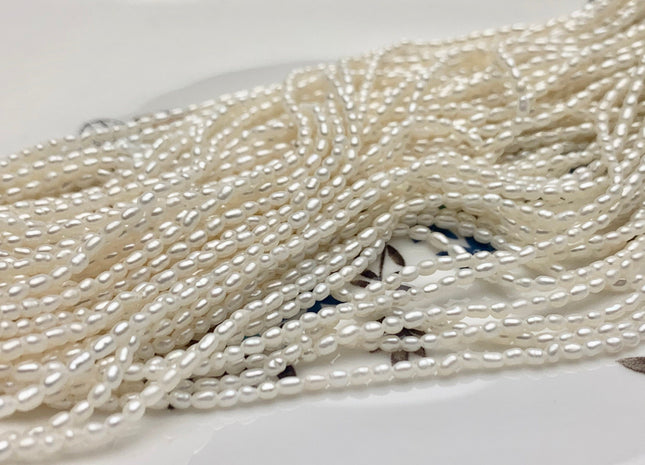 2x3 mm AAA Natural White Rice Tiny Seed Freshwater Pearls High Luster Seed Freshwater Pearls Genuine Top Quality Pearls 155 Pieces. #P1184