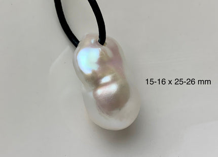 14-17x21-30 mm AAA Natural White Baroque Pearl Pendant Large Hole Top Drilled Baroque Pearl Genuine Very High Luster Top Quality Pearl #1102