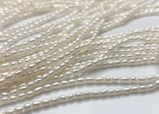 2x3 mm AAA Natural White Rice Tiny Seed Freshwater Pearls High Luster Seed Freshwater Pearls Genuine Top Quality Pearls 155 Pieces. #P1184