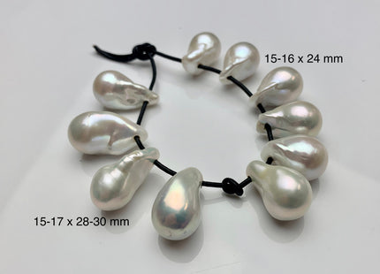 14-17x21-30 mm AAA Natural White Baroque Pearl Pendant Large Hole Top Drilled Baroque Pearl Genuine Very High Luster Top Quality Pearl #1102