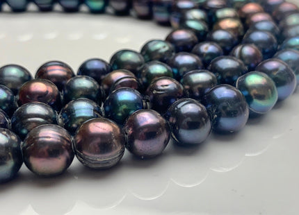 10-11 mm Large Hole Peacock Color Potato Freshwater Pearl Beads Hole Size 2.2 mm Large Hole Beads Large Hole Freshwater Pearls #1465